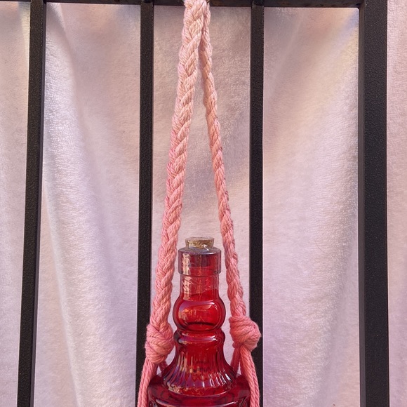Macrame Plant Hanger Pink Ombre 29” - Picture 4 of 9